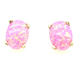 Pre Owned 14ct Pink Opal Stud Earrings ZT59